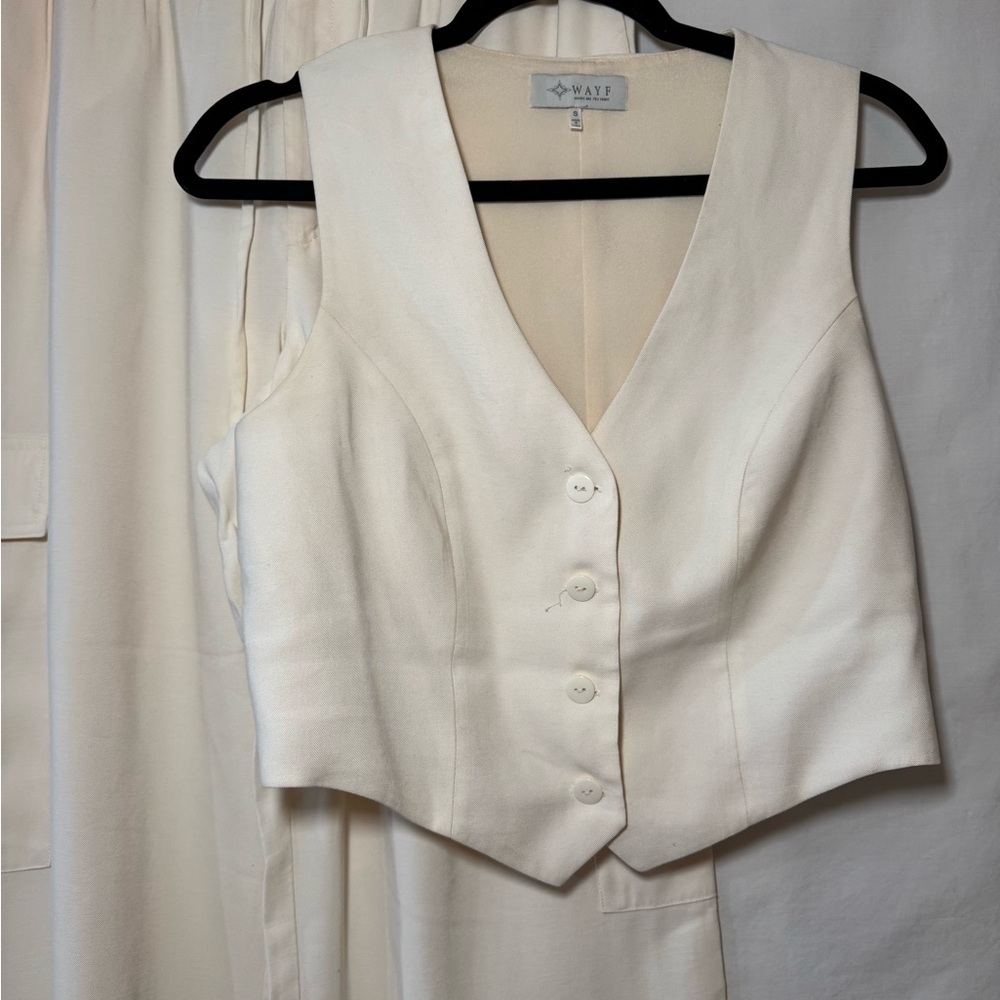 WAYF Cream Vest & Cargo Trousers